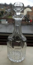 GRAND ART DECO PLATTENSCHLIFF KLEINE SPIRITUOSENKARAFFE MIT HOHLKRONE TOP