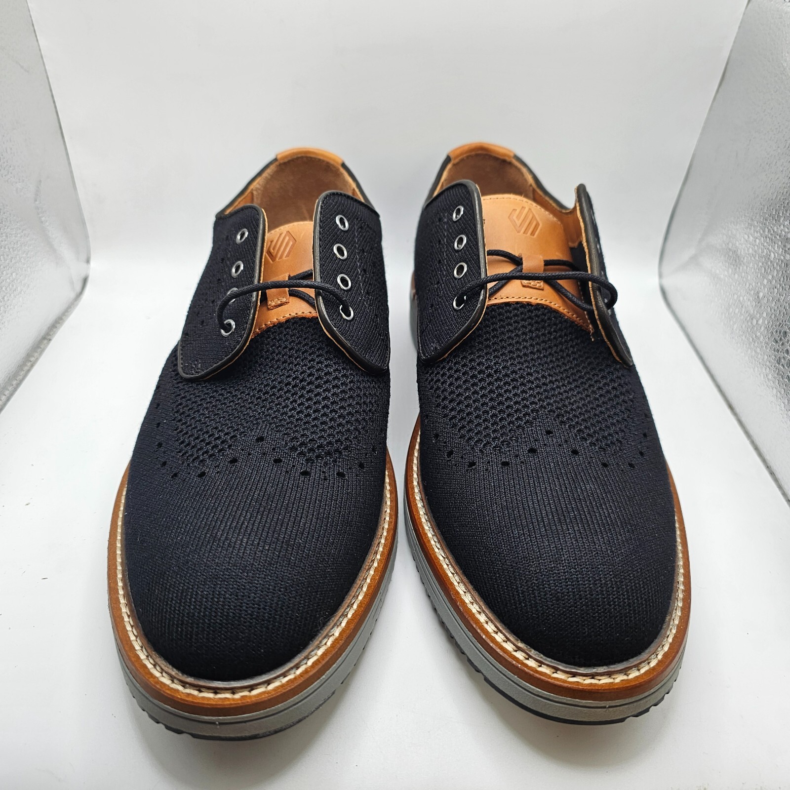 SAOLA Scarpe da uomo Johnston & Murphy Upton in maglia a coda di rondine nere nuove senza scatola taglia 11 5 M