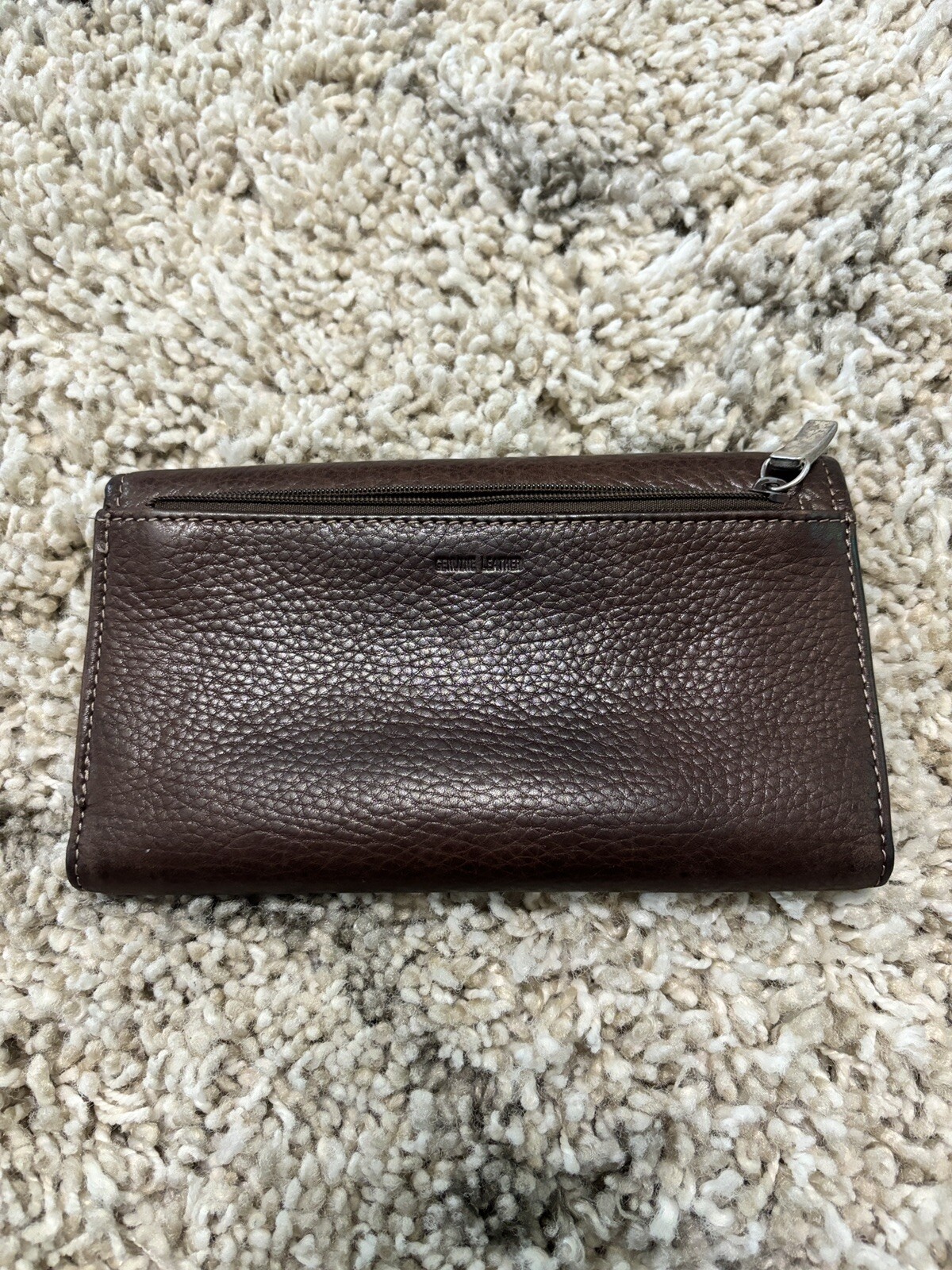 Fossil Multifunction Dark Brown Real Leather Wall… - image 2