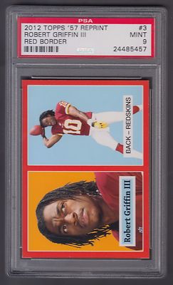 2012 TOPPS 1957 REPRINT RED BORDER #3 ROBERT GRIFFIN III RG3 PSA 9 MINT ...