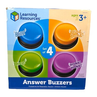 Learning Resources Answer Buzzers Set of 4 Ages 3+ Assorted Colors Sounds