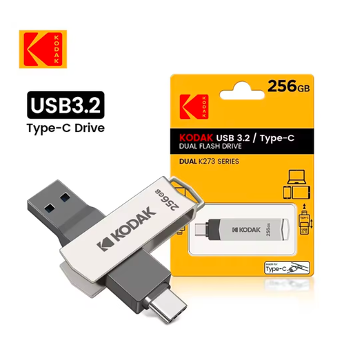 KODAK USB 3.2 Type-C Flash Drive 256GB Dual High Speed