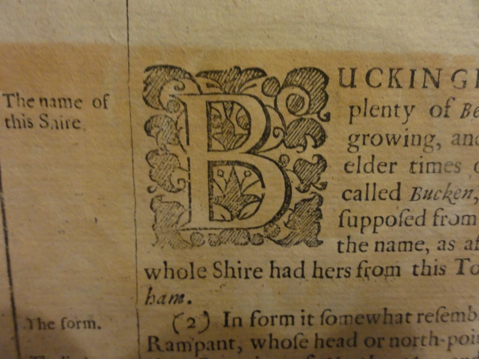 Mapa do condado de Buckinghamshire por John Speed. Bassett & Chiswell edição 1676 - Imagem 4 de 4