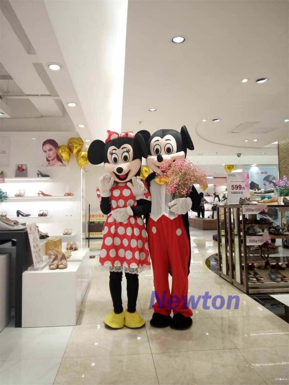 MICKEY MOUSE AND MINNIE MOUSE Mascot Costume Suit Party Fancy Dress ...