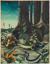 Creatures of the Night Surrealist Fantasy Art Print:Franz Sedlacek 1925 to Frame