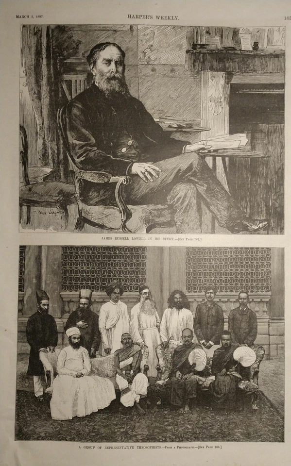 HARPER's Weekly March 5 1887 James Strong Riviera Earthquake James Russell Lowel - Image 2 of 3