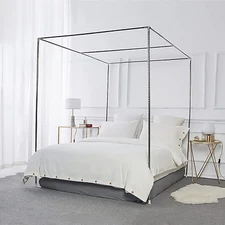 Foreate Canopy Bed Frame Stainless Steel Full Size Bed Canopy Frame & Bed Poles,