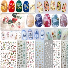 Nail Stickers Nail Art Decal Waterproof Christmas Snowflakes Santa Reindeer NS2