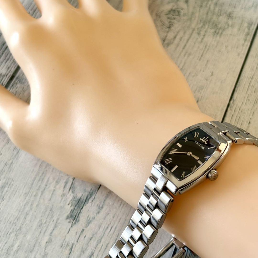 【希少】SEIKO CREDOR 腕時計 5A70-0AE0 AQUA 黒 SEIKO CREDOR Rare Watch 5A70-0AE0 AQUA Black Silver Analog