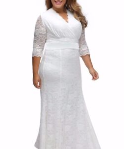 White Plus Size  Beautiful Wedding  Gown  Dress  XL  XXL eBay