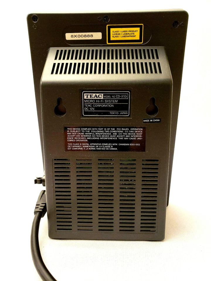 Teac CD-X10i CD Player iPod Dock Subwoofer 2 Antennas Aux Cable Remote & Manual  - Image 3 of 4