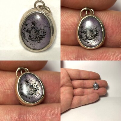 11 Ct Tw Natural Chatoyant Purple Star Sapphire 925 Sterling Silver Pendant USA