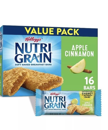 2 Nutri Grain Soft Baked Apple Cinnamon Breakfast Snack 16 Bars Value Pack - Picture 11 of 11