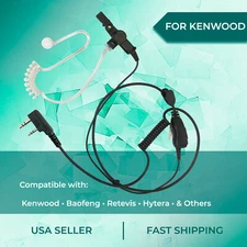 FBI Style Acoustic Tube Earpiece for Kenwood & Baofeng Radios TK-3200 H-777 UV5R