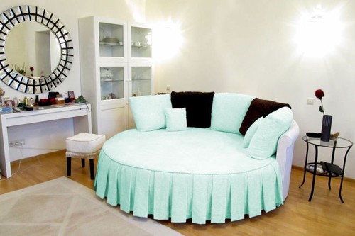 1 Piece 100% Egyptian Cotton Solid Pleated Round Bed Skirt All Size 15 Inch Drop