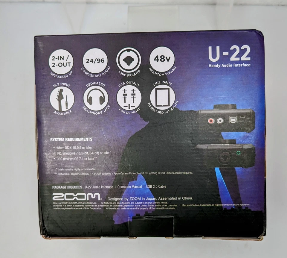 Zoom U-22 Portable Handy Audio Interface - Image 3 of 4