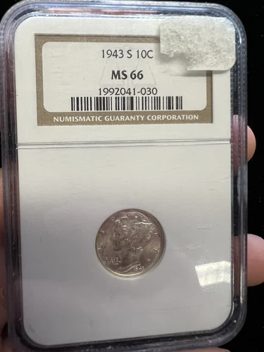 1943-S Mercury Dime NGC MS66