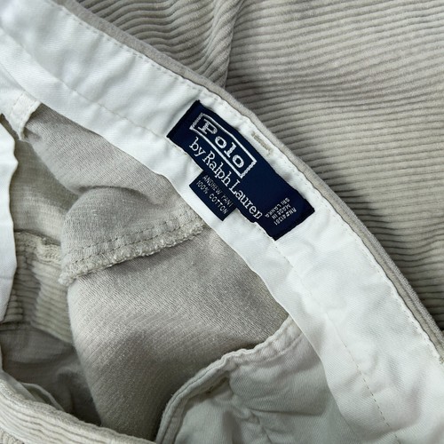 Polo Ralph Lauren Pants Mens 36x24 Beige Corduroy Andrew Cuffed Trouser Capri - Picture 9 of 18