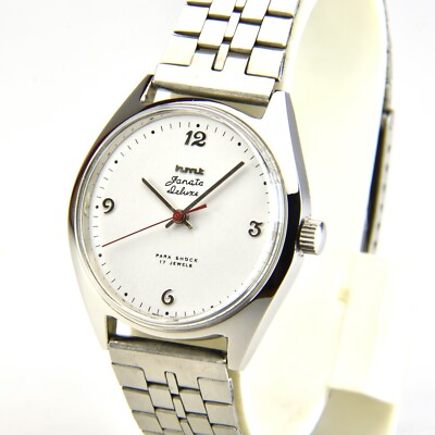 HMT Janata Deluxe White 17 Jewels Hand Winding Wrist Watch
