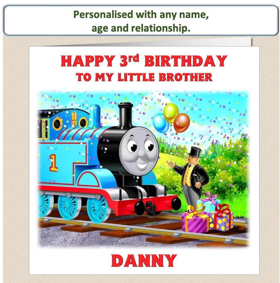 Personalised Thomas The Tank 2nd 3rd 4th Birthday Card Son Grandson Nephew TTT2 - Image 3 of 4