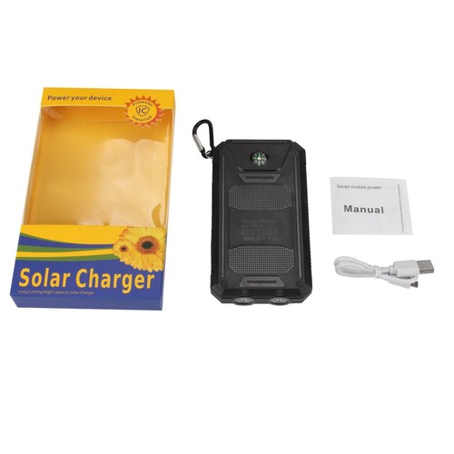 30000mAh Solar Power Bank Charger Ladegerät Externer Batterie+LED 2 USB Akku DE - Bild 17 von 20