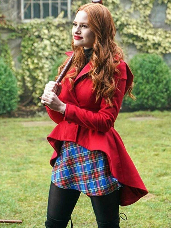 New Riverdale Cheryl Blossom Hooded Red Women's Wool Tail Jacket Fast Shipping