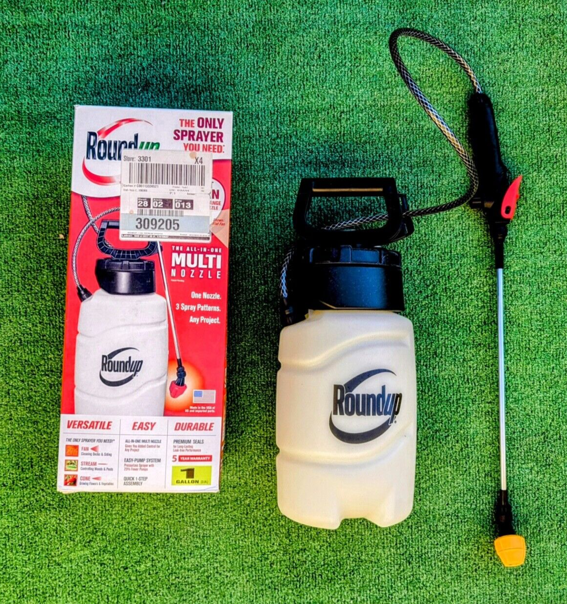 Roundup All-in-One Multi Nozzle 2Gallon Lawn Garden & Pest Pump Sprayer Tool EUC