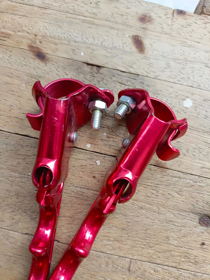 NOS Old School BMX alça alavanca freio 1 peça estilo vintage vermelho dois dedos - Imagem 4 de 4