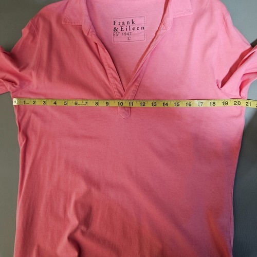 Frank And Eileen Nicole Dress Large Women's Pink Popover Henley Long Sleeve - Picture 6 of 11