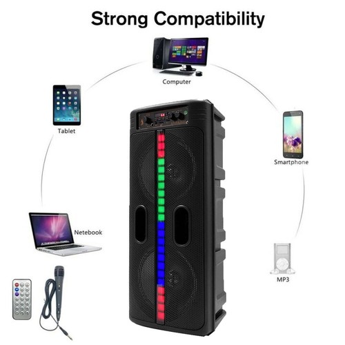6000W Portable Bluetooth Speaker Sub Woofer Heavy Bass Sound System Party w/ Mic - Picture 19 of 27
