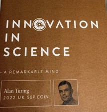 Alan Turing 2022 UK 50p Silver Proof Coin Royal Mint Limited Edition FREE POST