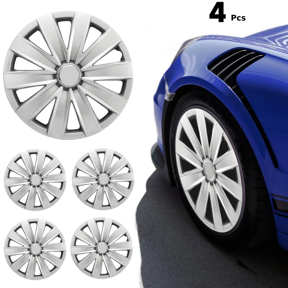 Juego de 4 tapacubos de 15" para protector de cubierta de rueda completa plateado para Saab NUEVO Foto 2 de 4