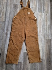 Carhartt R03 Traditional Artic Insulated Brown Quilt Lined Overalls 48x32