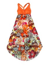 No Boundaries Medium Multicolor Floral High Low Crisscross Dress Floralcore NWT