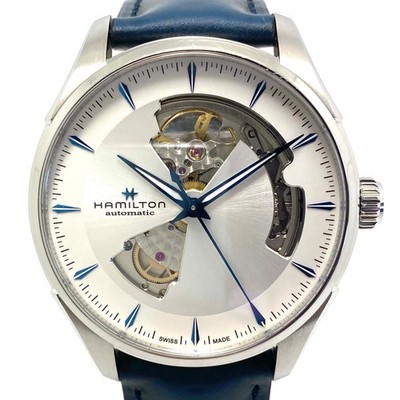 Hamilton Jazzmaster Open Heart H326750 Automatik Ausstellung Silber Lederband