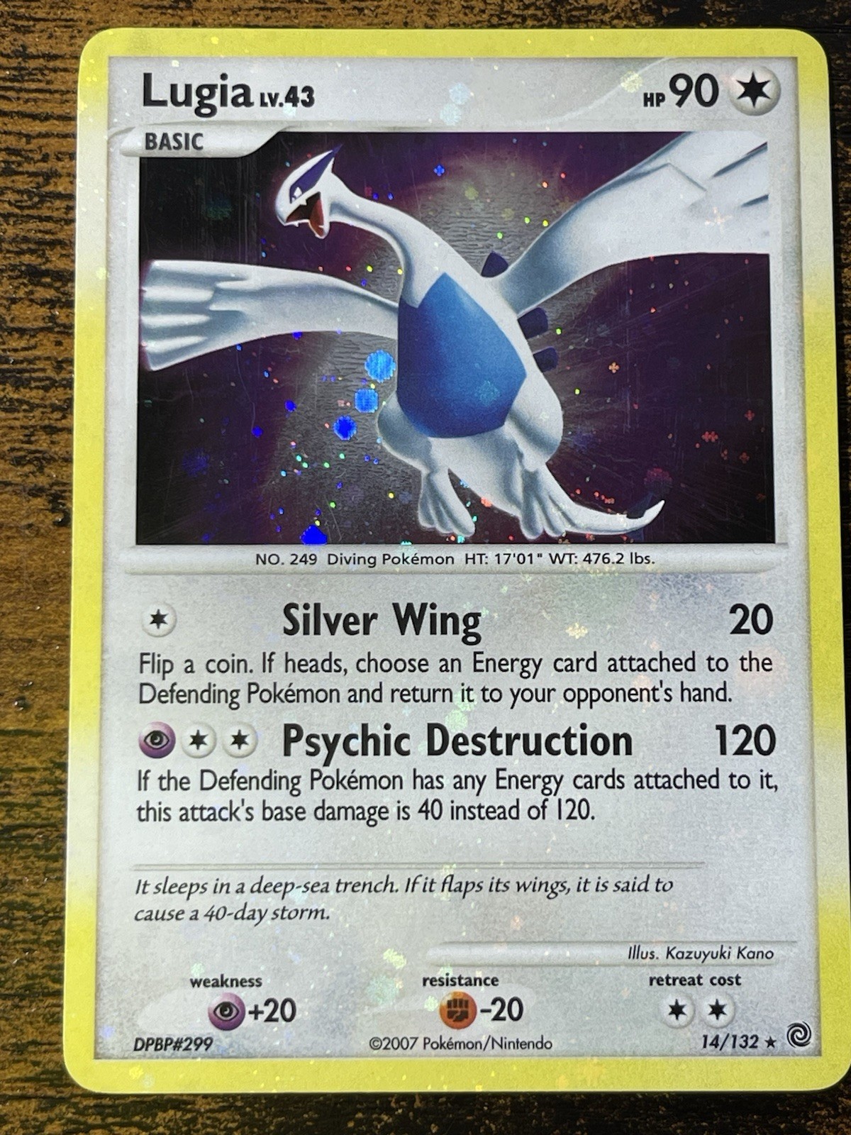 Pokemon Lugia 14/132 Secret Wonders Holo Rare 2007 Diamond & Pearl Holo Bleed LP
