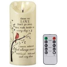 Flameless Memorial Candle, LED Light with Remote, Sympathy Gifts for Loss of