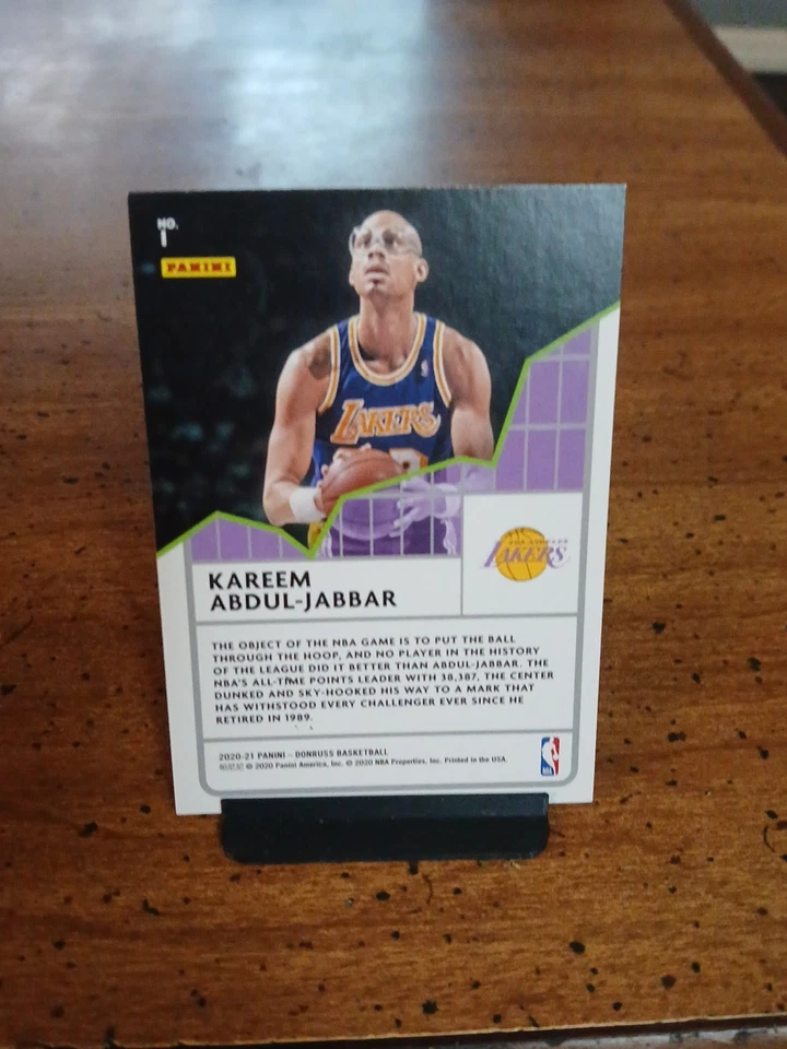 Panini 2020 autografiado sin certificado de autenticidad Kareem Abdul Jabbar #1 LA Lakers Salón de la fama. Foto 4 de 4