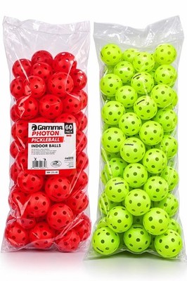 GAMMA Photon 60er Pack Indoor Pickleball Bälle - rot, gelb oder gemischte Farben