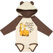Inktastic My Great Grandma Loves Me! Long Sleeve Creeper Giraffe Loved By For