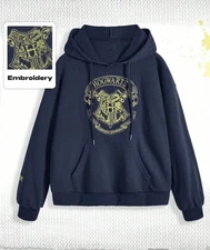 Harry Potter | Women Graphic Embroidered Oversized Hooded Sweatshirt XS - 4X