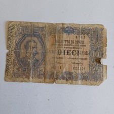 Banconota Effige Umberto I  Buono Postale 10 Lire 1915 Bassa Qualità Lotto D41