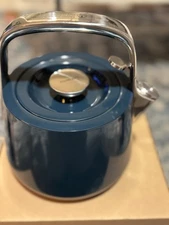 Caraway Home 64oz Whistling Tea Kettle Navy: Stainless Steel Stovetop