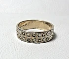 Vintage 1/20 14K Gold Filled HEART BAND RING Costume Jewelry