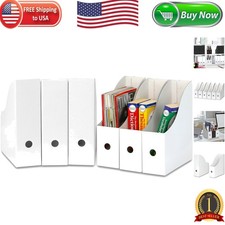 Sleek 6-Pack White Foldable Organizer - Perfect for Magazines & Documents
