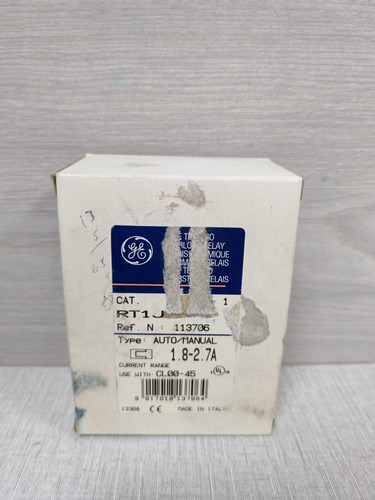 GE RT1J 113706 AUTO/MANUAL 1.8-2.7 A Overload Relay - Picture 13 of 13