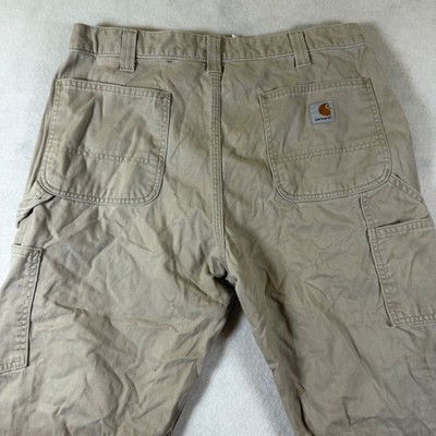 Carhartt Mens B144FDK Relaxed Fit Canvas Carpenter Work Pants Tan 36x30
