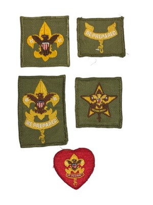 1950s-60s Boy Scouts Complete Rank Set Tenderfoot - Life Patch WORN (WSJ1020)