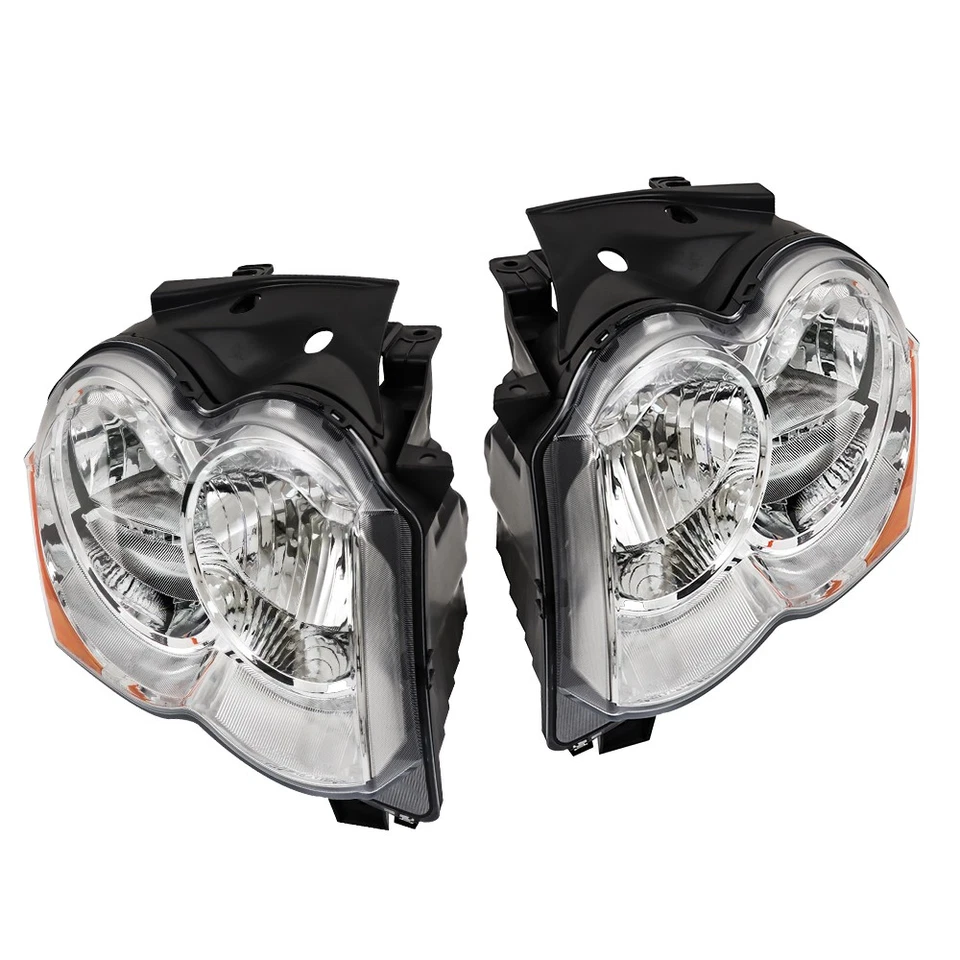 For Jeep Grand Cherokee 2008 2009 2010 Left&Right Side Halogen Headlights Chrome - Image 2 of 4