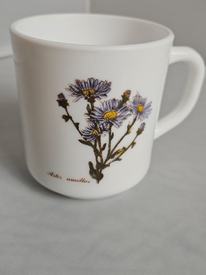 Arcopal Flower Mug Vintage France Latin Phlox Drummondii Aster Amellus